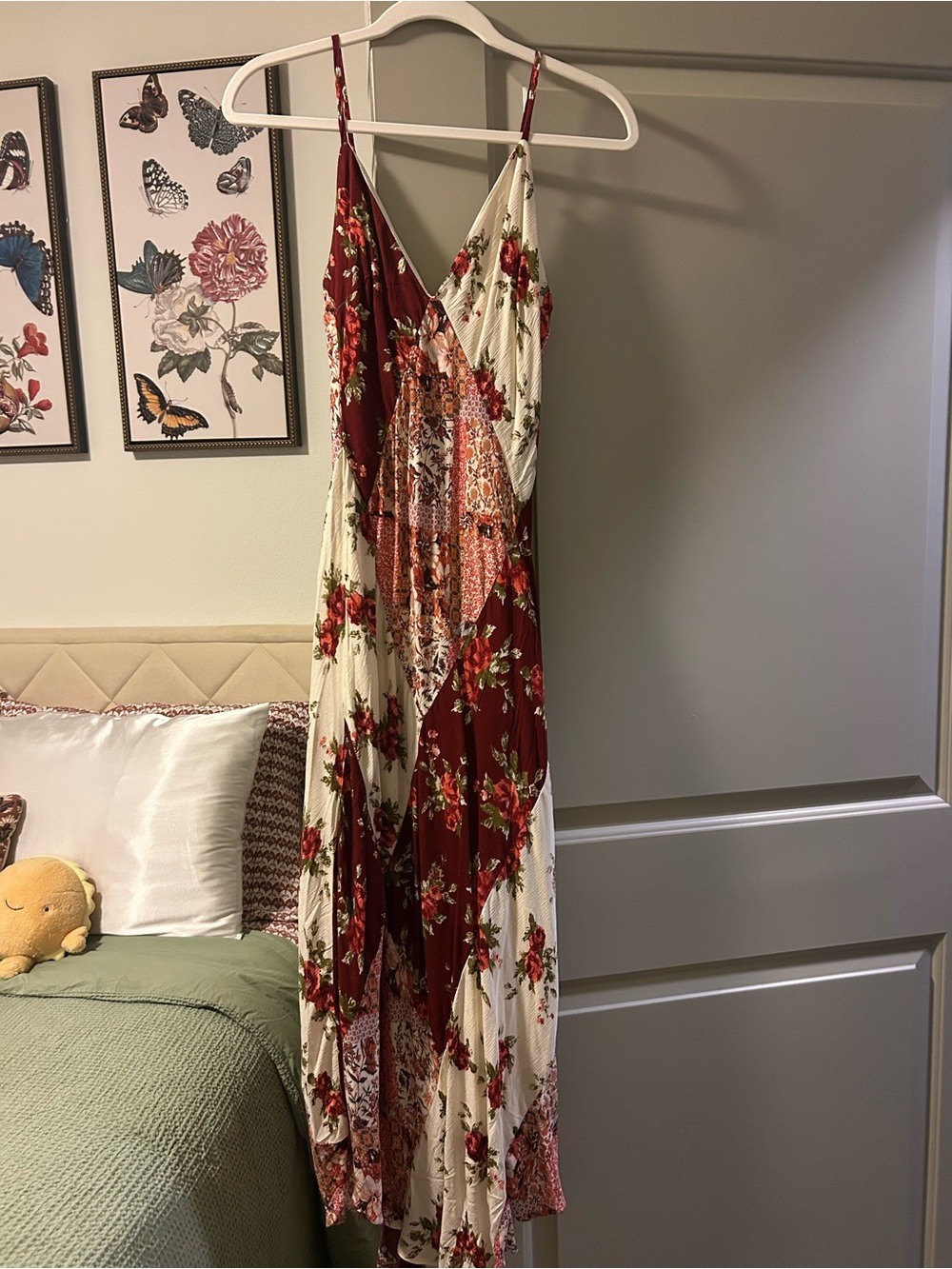 Sincerely Jules Floral Maxi Dress in Maroon and Cream
